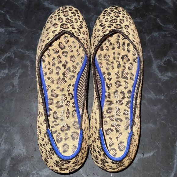 Rothy's The Flat Cheetah Print Knit Slip On Ballet Flats Shoe Womens Size 8.5 - Picture 6 of 9